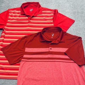 Men’s Medium Red Golf Shirts (pair of 2)